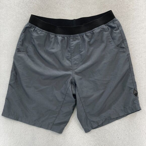 prAna Mojo Pull On Shorts Mens Large Gray Stretch Waistband Outdoors Hiking - Picture 1 of 10